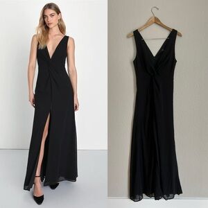NWOT Endearing Elegance Black Sleeveless Twist-Front Maxi Dress